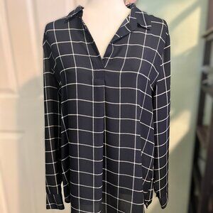 *SOLD* Banana Republic Blue and White Blouse, Size L